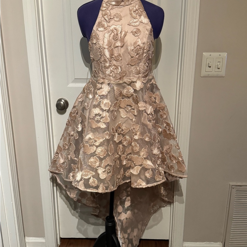 AMMO Elegant Floral High-Low Dress
